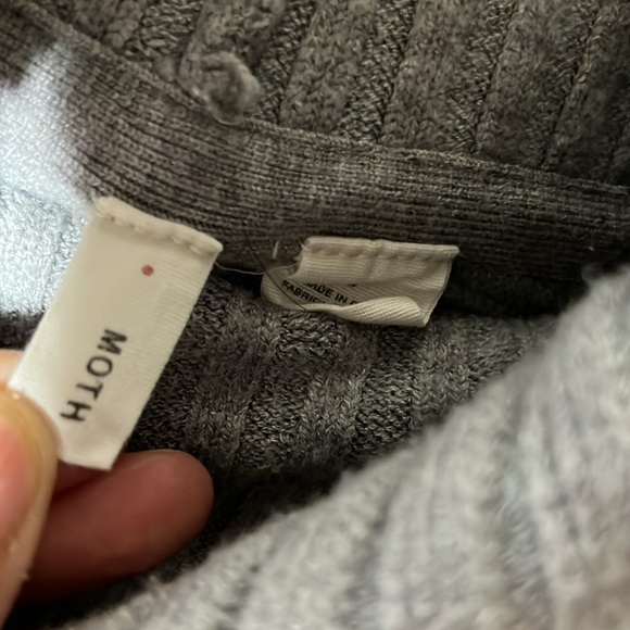Anthropology MOTH Grey ribbed turtleneck sweater size small - Picture 5 of 11
